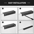 Modern Finger Edge Pulls Tab Pulls，Aluminum Alloy Hidden Pulls Kitchen Cupboard Furniture Hardware - (Black，CC: 128mm)