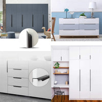Modern Finger Edge Pulls Tab Pulls，Aluminum Alloy Hidden Pulls Kitchen Cupboard Furniture Hardware - (Black，CC: 128mm)