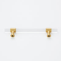 1 Pack 2.5"(64mm) Brushed Brass Cabinet Pulls Arcylic Drawer Pulls(64mm, Hole Center)