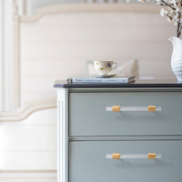 3.5" Hole Centers Gold Drawer Pulls，Crystal Cabinet Handles Kitchen Acrylic Cabinet Hardware(90mm，Hole Centers)