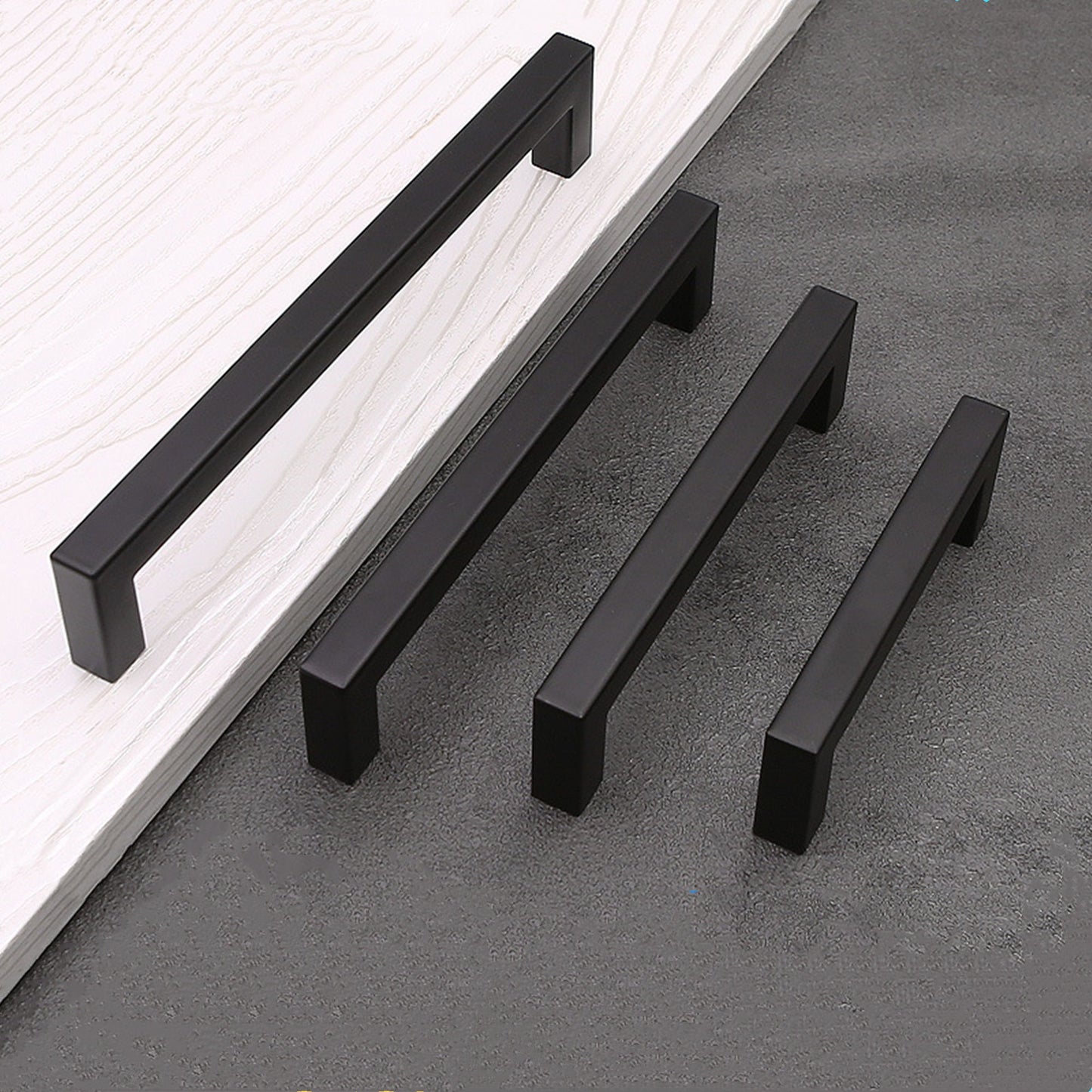 18 inch(Center To Center) Modern Square Cabinet Pulls(458mm，Matte Black)