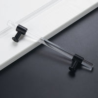 1 Pack 5 inch Hole Centers Cabinet Pulls, Clear Acrylic Drawer Handles, Black Finish with Zinc Alloy Base(128mm Hole Center)
