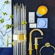 Brushed Brass Stainless Steel Kitchen Drawer Pulls Cabinet Handles 5" Length (3" Hole Center)