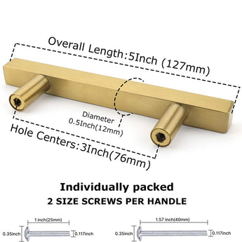 Brushed Brass Stainless Steel Kitchen Drawer Pulls Cabinet Handles 5