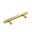 Brushed Brass Modern Cabinet Hardware Handle Pull - 3-1/2" Inch (90mm) Hole Centers