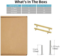 Brushed Brass Cabinet Pulls Gold Cabinet Handles - 8-4/5" Inch (224mm) Hole Centers