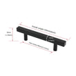 Black Kitchen Cabinet Handles Square Cabinet Drawer Pulls - Stainless Steel Cabinet Handles - Hole Centers(3.5"，3.7.5"，4")