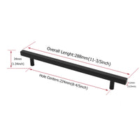 Matte Black Cabinet Pulls Kitchen Cabinet Handles - Large Size Handles - Hole Centers(7.5"，8"，8.8"，10")