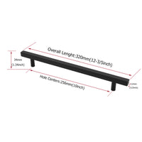 Matte Black Cabinet Pulls Kitchen Cabinet Handles - Large Size Handles - Hole Centers(7.5"，8"，8.8"，10")