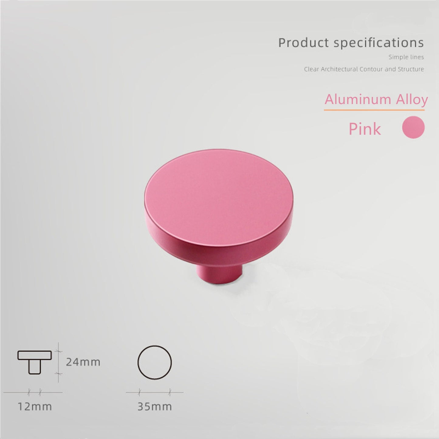 Macarone Color Aluminum Alloy Cabinet Knobs，1.38 Inch Round Dresser Handles Knobs for Home, Kitchen, Bathroom, Office and More