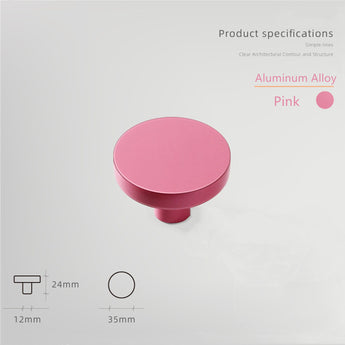 Macarone Color Aluminum Alloy Cabinet Knobs，1.38 Inch Round Dresser Handles Knobs for Home, Kitchen, Bathroom, Office and More
