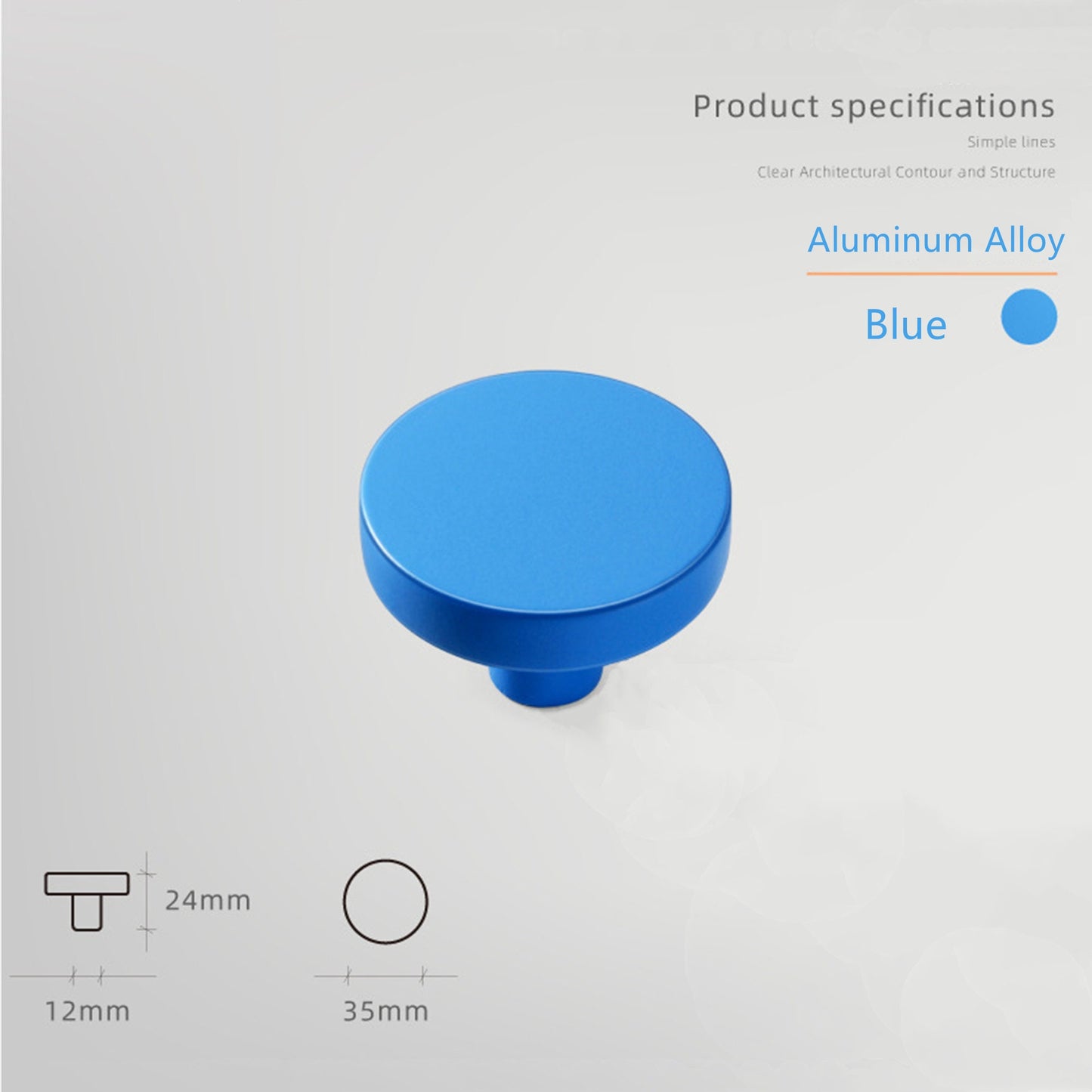 Macarone Color Aluminum Alloy Cabinet Knobs，1.38 Inch Round Dresser Handles Knobs for Home, Kitchen, Bathroom, Office and More