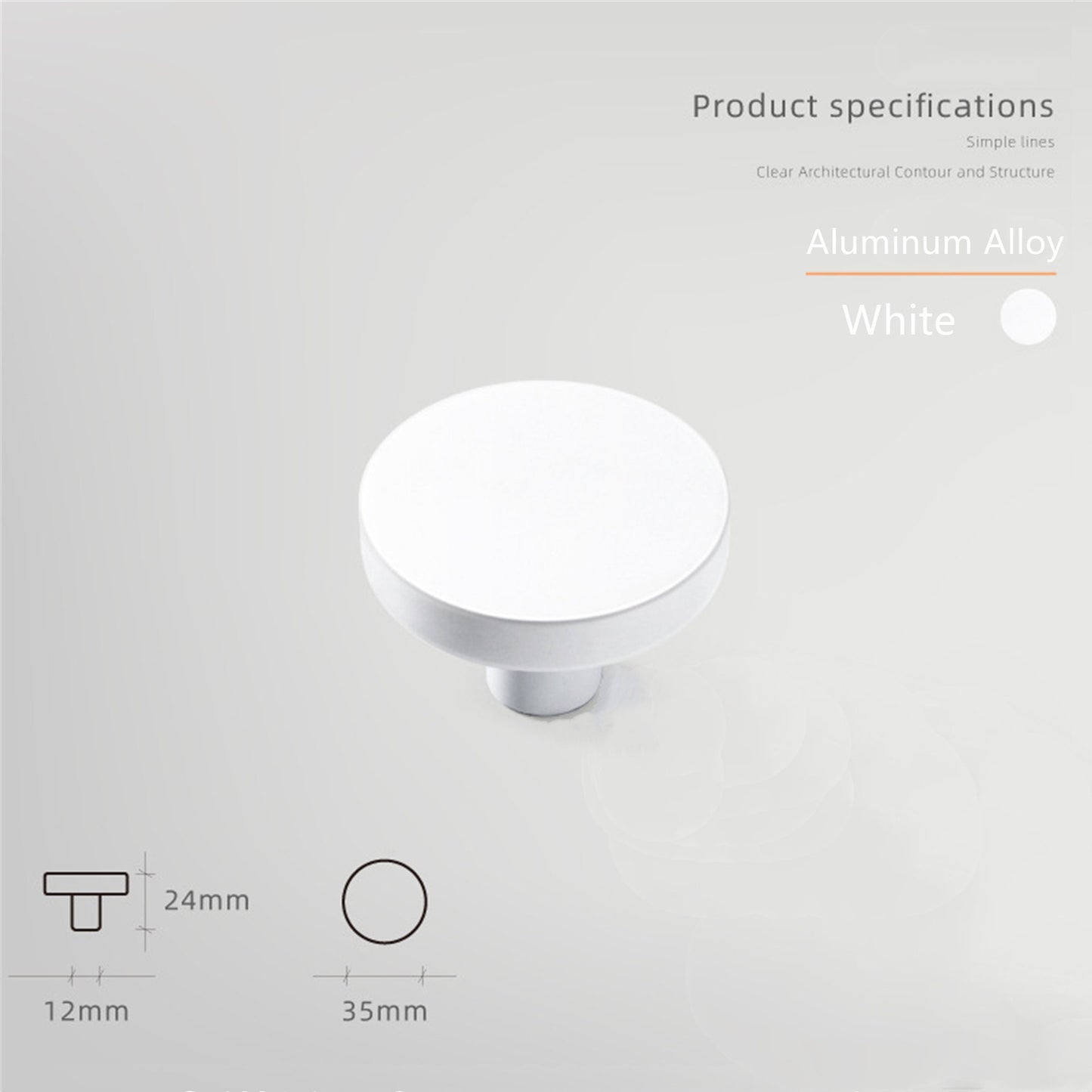 Macarone Color Aluminum Alloy Cabinet Knobs，1.38 Inch Round Dresser Handles Knobs for Home, Kitchen, Bathroom, Office and More