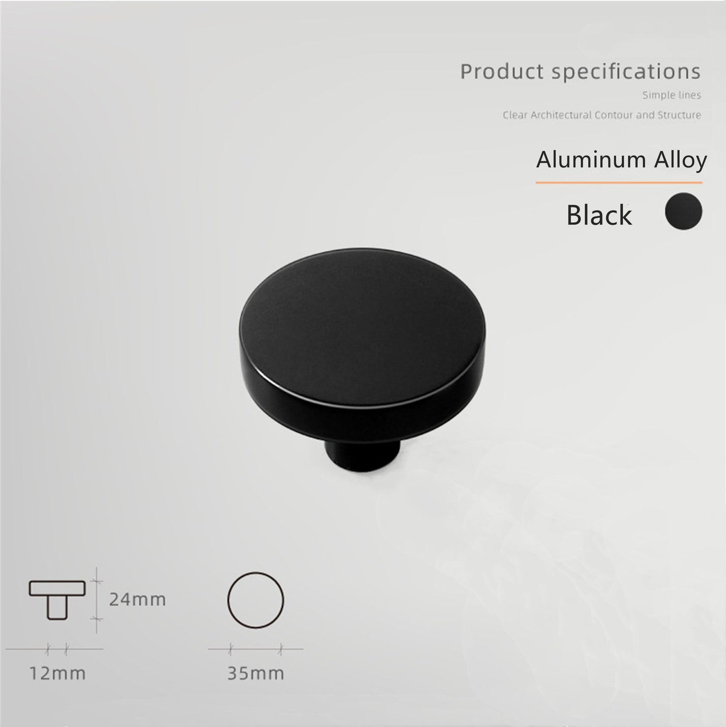 Macarone Color Aluminum Alloy Cabinet Knobs，1.38 Inch Round Dresser Handles Knobs for Home, Kitchen, Bathroom, Office and More