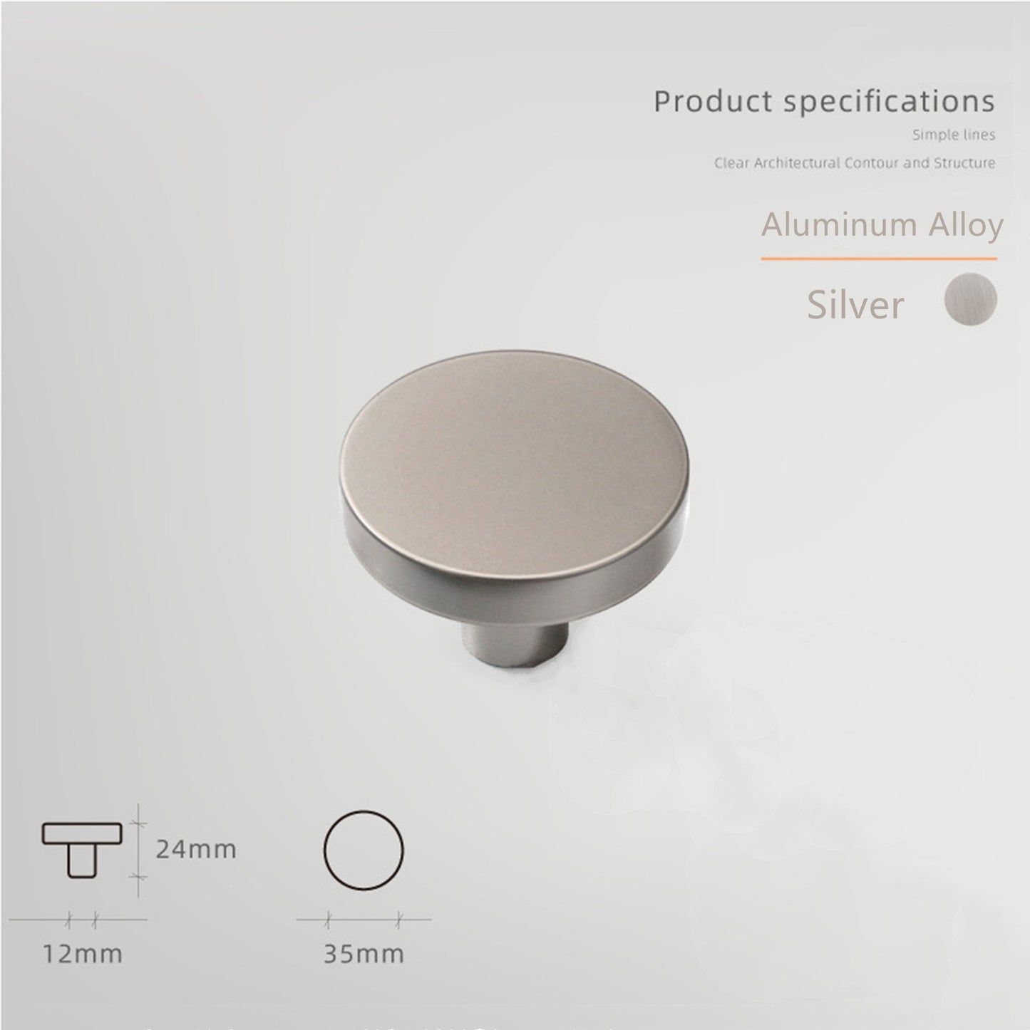 Macarone Color Aluminum Alloy Cabinet Knobs，1.38 Inch Round Dresser Handles Knobs for Home, Kitchen, Bathroom, Office and More