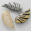 2 Pairs Creative Leaf Shape Handle Knob with Mounting Screws for Kitchen Cupboard Cabinet Wardrobe Drawer Door (Silver Ancient, 64mm)