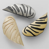Creative Leaf Shape Handle Knob with Mounting Screws for Kitchen Cupboard Cabinet Wardrobe Drawer Door (Gold, 64mm)