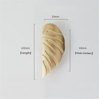 Creative Leaf Shape Handle Knob with Mounting Screws for Kitchen Cupboard Cabinet Wardrobe Drawer Door (Gold, 64mm)