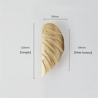 2 Pairs Creative Leaf Shape Handle Knob with Mounting Screws for Kitchen Cupboard Cabinet Wardrobe Drawer Door (Gold, 64mm)