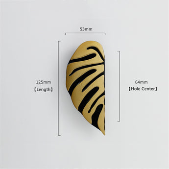 2 Pairs Creative Leaf Shape Handle Knob with Mounting Screws for Kitchen Cupboard Cabinet Wardrobe Drawer Door (Black Ancient, 64mm)