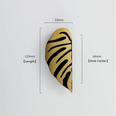 2 Pairs Creative Leaf Shape Handle Knob with Mounting Screws for Kitchen Cupboard Cabinet Wardrobe Drawer Door (Black Ancient, 64mm)