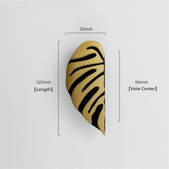 Creative Leaf Shape Handle Knob with Mounting Screws for Kitchen Cupboard Cabinet Wardrobe Drawer Door (Black Ancient, 64mm)