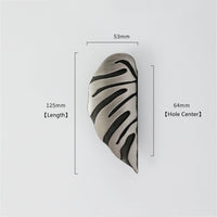 Creative Leaf Shape Handle Knob with Mounting Screws for Kitchen Cupboard Cabinet Wardrobe Drawer Door (Silver Ancient, 64mm)