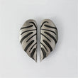 2 Pairs Creative Leaf Shape Handle Knob with Mounting Screws for Kitchen Cupboard Cabinet Wardrobe Drawer Door (Silver Ancient, 64mm)
