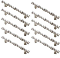 3.75 inch(Center To Center) Bamboo Shape Cabinet Pulls (3.75"/96mm，Brushed Nickel)