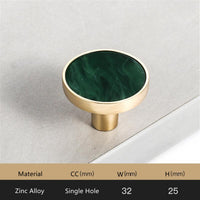 Brushed Brass Round Cabinet Knob，Gold Drawer Dreeser Pull，1.25 inch Diameter，Unique Style for Modern Home Décor
