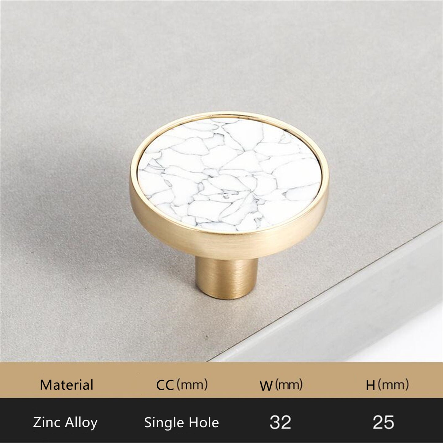 Brushed Brass Round Cabinet Knob，Gold Drawer Dreeser Pull，1.25 inch Diameter，Unique Style for Modern Home Décor