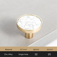 Brushed Brass Round Cabinet Knob，Gold Drawer Dreeser Pull，1.25 inch Diameter，Unique Style for Modern Home Décor