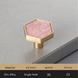 Brushed Brass Decorative Cabinet Hexagon Knobs，1.18"(30mm) Hexagon Solid Cabinet Knobs for Home，Kitchen，Bathroom，Office and More