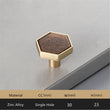 Brushed Brass Decorative Cabinet Hexagon Knobs，1.18"(30mm) Hexagon Solid Cabinet Knobs for Home，Kitchen，Bathroom，Office and More