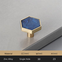 Brushed Brass Decorative Cabinet Hexagon Knobs，1.18"(30mm) Hexagon Solid Cabinet Knobs for Home，Kitchen，Bathroom，Office and More