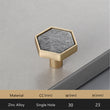 Brushed Brass Decorative Cabinet Hexagon Knobs，1.18"(30mm) Hexagon Solid Cabinet Knobs for Home，Kitchen，Bathroom，Office and More