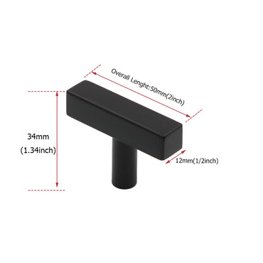 Matte Black Cabinet Knobs Furniture Hardware Drawer Pulls - Stainless Steel Cabinet Handles - Hole Centers(Knob，2.5"，3")