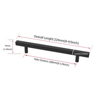 Matte Black Cabinet Pulls Cabinet Hardware Handles - Stainless Steel Cabinet Handles - Hole Centers(4.5"，5"，6.25")