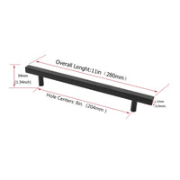 Matte Black Cabinet Pulls Kitchen Cabinet Handles - Large Size Handles - Hole Centers(7.5"，8"，8.8"，10")