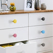 Children Room Knobs - Color Macaron Pattern - 1.38 Inch Round Drawer Pulls - Single Hole Knobs for Kitchen Bathroom Kids Room Girls Room