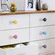 Aluminum Alloy Cabinet Knobs - Color Macaron Pattern - 1.18 Inch Round Drawer Pulls - Single Hole Knobs for Drawer Dressers Cabinet Cupboard