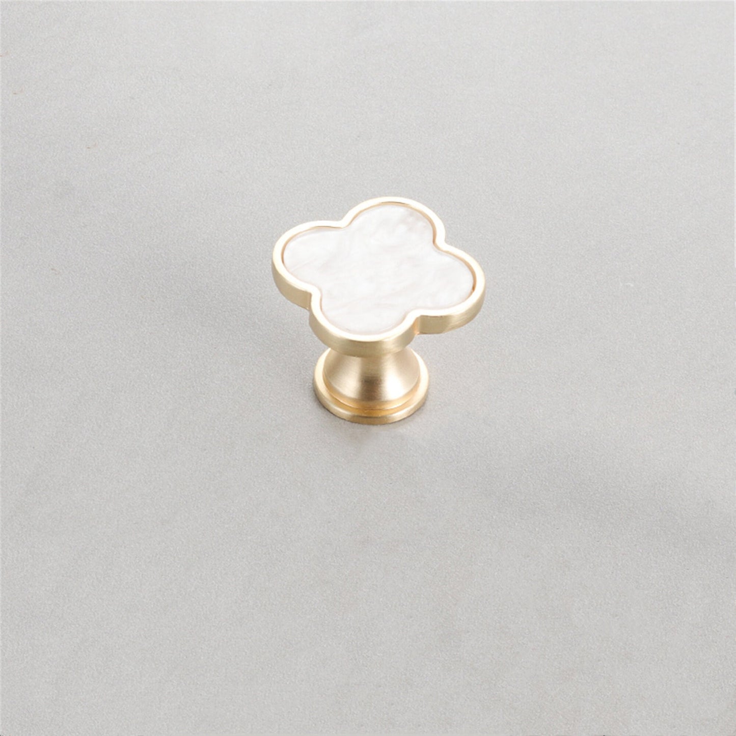 Four Leaf Clover Shape T Knobs, Zinc Alloy Cabinet Knobs, 1.25"(32mm) Brass Door Knobs for Home Office Kitchen Dresser Wardrobe