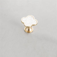 Four Leaf Clover Shape T Knobs, Zinc Alloy Cabinet Knobs, 1.25"(32mm) Brass Door Knobs for Home Office Kitchen Dresser Wardrobe