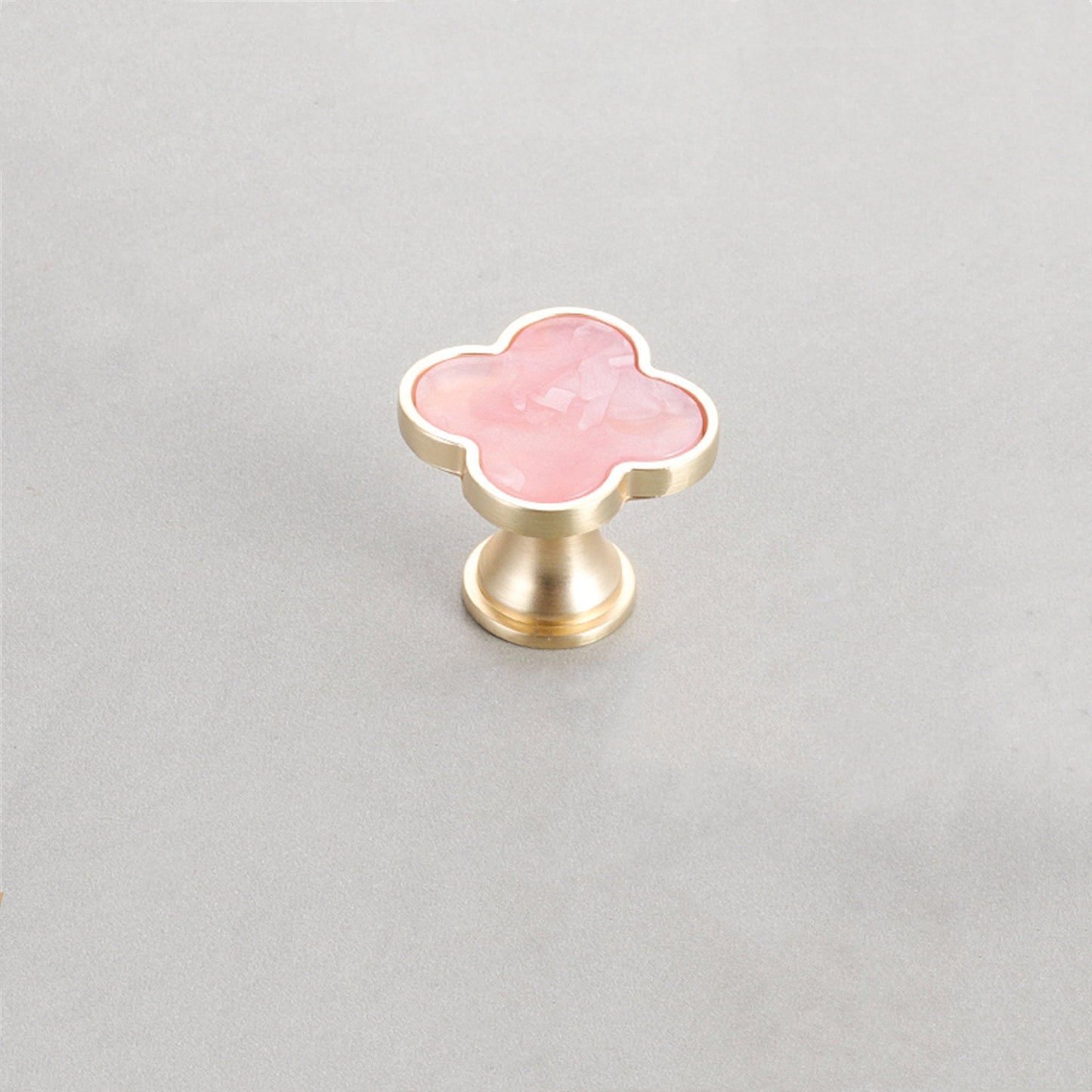 Four Leaf Clover Shape T Knobs, Zinc Alloy Cabinet Knobs, 1.25"(32mm) Brass Door Knobs for Home Office Kitchen Dresser Wardrobe