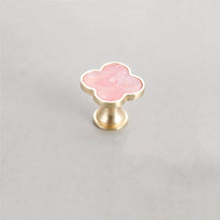Four Leaf Clover Shape T Knobs, Zinc Alloy Cabinet Knobs, 1.25"(32mm) Brass Door Knobs for Home Office Kitchen Dresser Wardrobe