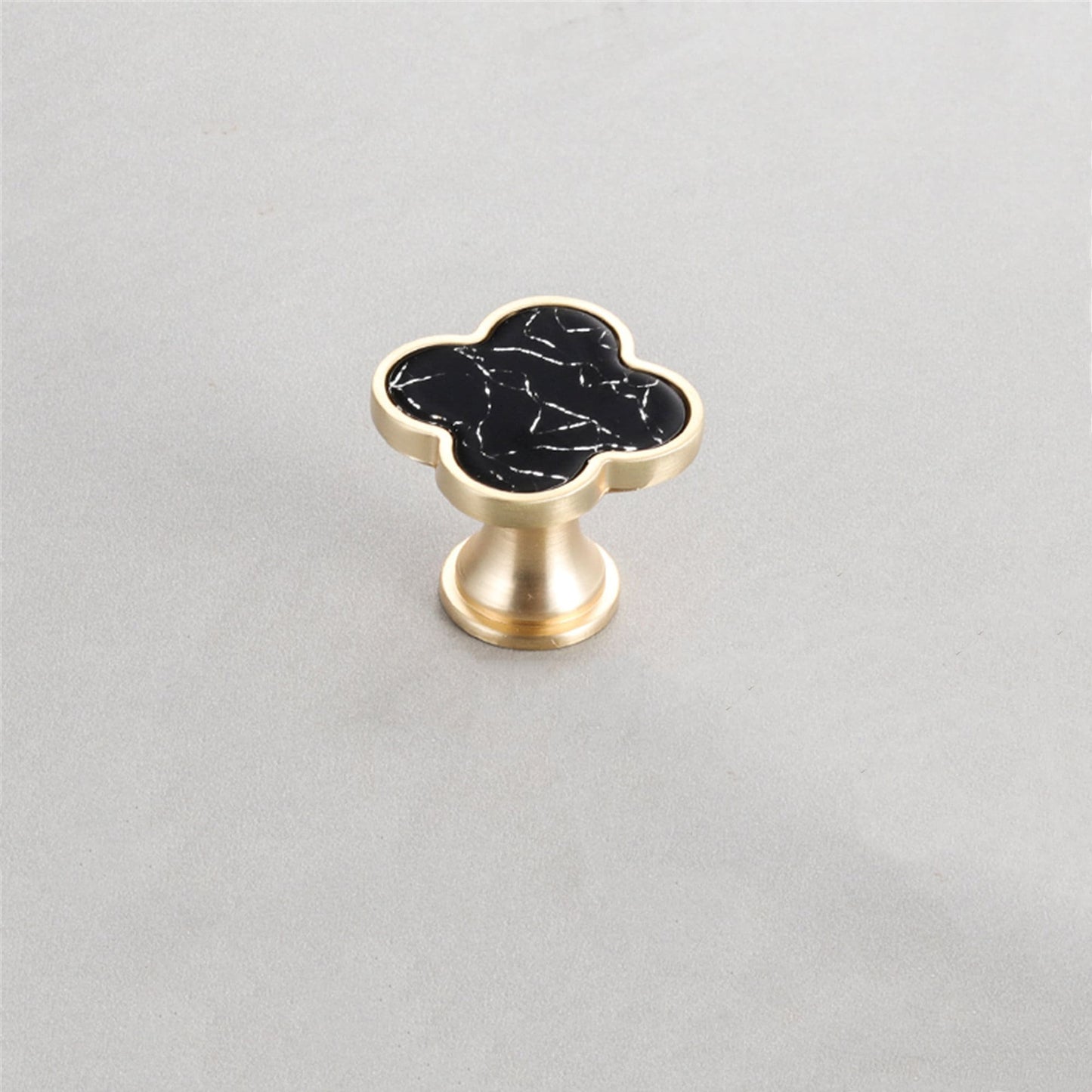 Four Leaf Clover Shape T Knobs, Zinc Alloy Round Knobs, 1.25"(32mm) Brass Door Knobs for Home, Kitchen, Bathroom, Office and More