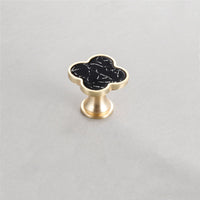 Four Leaf Clover Shape T Knobs, Zinc Alloy Round Knobs, 1.25"(32mm) Brass Door Knobs for Home, Kitchen, Bathroom, Office and More