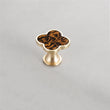 Four Leaf Clover Shape T Knobs, Zinc Alloy Round Knobs, 1.25"(32mm) Brass Door Knobs for Home, Kitchen, Bathroom, Office and More