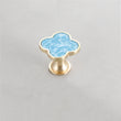 Four Leaf Clover Shape T Knobs，Decorative Zinc Alloy Round Cabinet Knobs，1.25"(32mm) Brass Door Knobs for Modern Home Décor