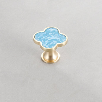 Four Leaf Clover Shape T Knobs，Decorative Zinc Alloy Round Cabinet Knobs，1.25